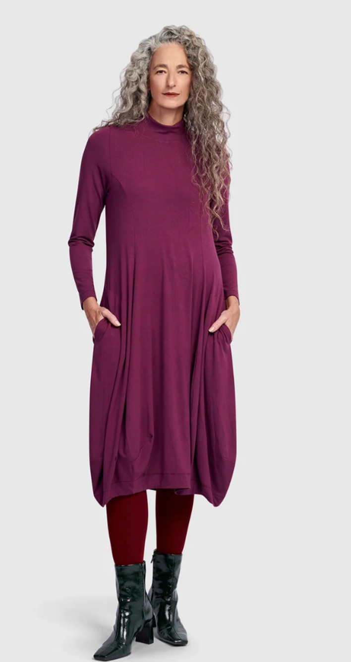 Alembika NWT Essential Turtleneck Cocoon Dress, Sangria Size 7 (18-20) - Picture 1 of 5